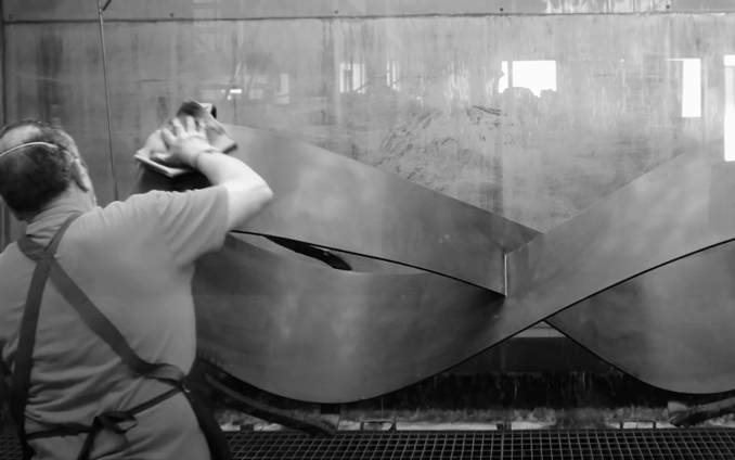Cattelan Italia Butterfly Table - Base being polished by hand